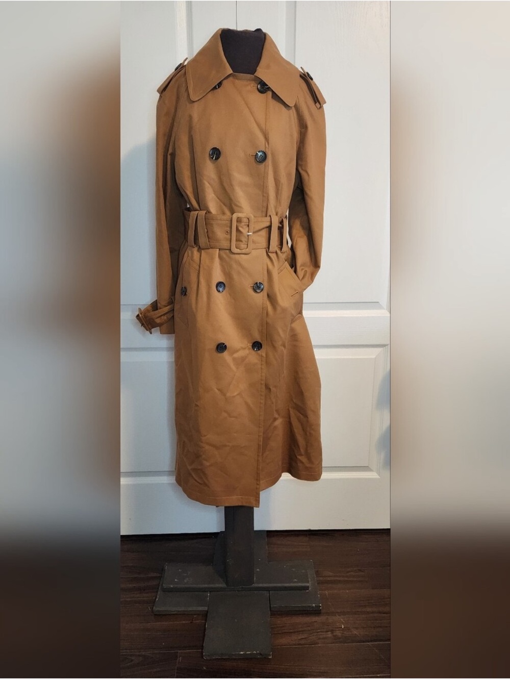 Avec Les Filles Camel Double-Breasted Trench Coat